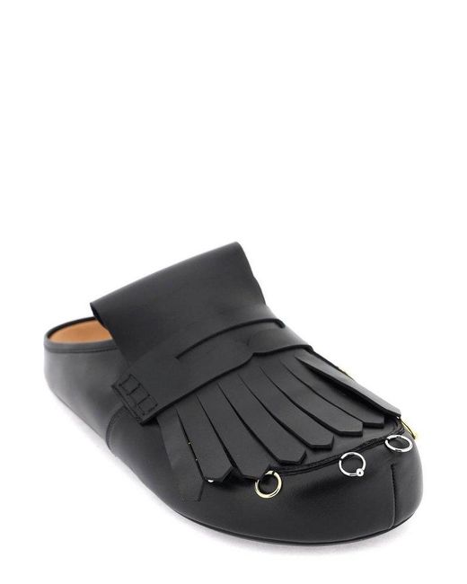 Marni Black Fringed Round Toe Sandals for men