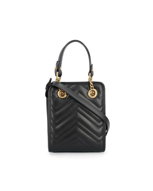 Gucci Black GG Marmont Mini Tote Bag
