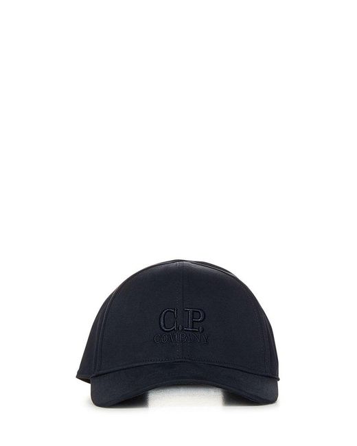 C P Company Blue Logo Embroidered Baseball Cap for men