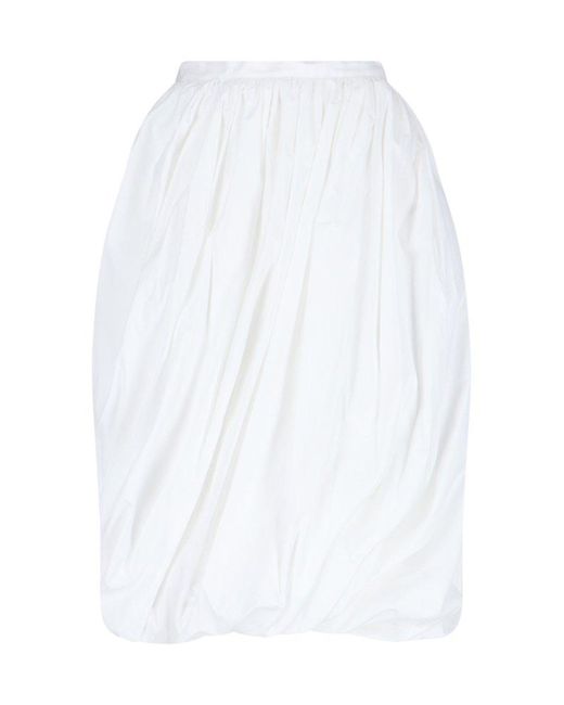 Marni White Balloon Midi Skirt