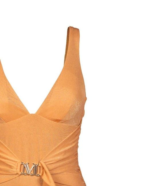 Max Mara Orange V-neck One-piece Swimsuit
