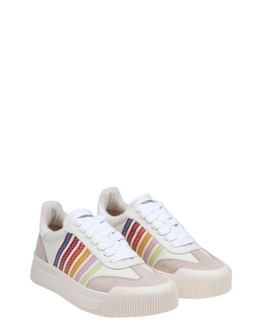 DSquared² White New Jersey Lace-up Sneakers