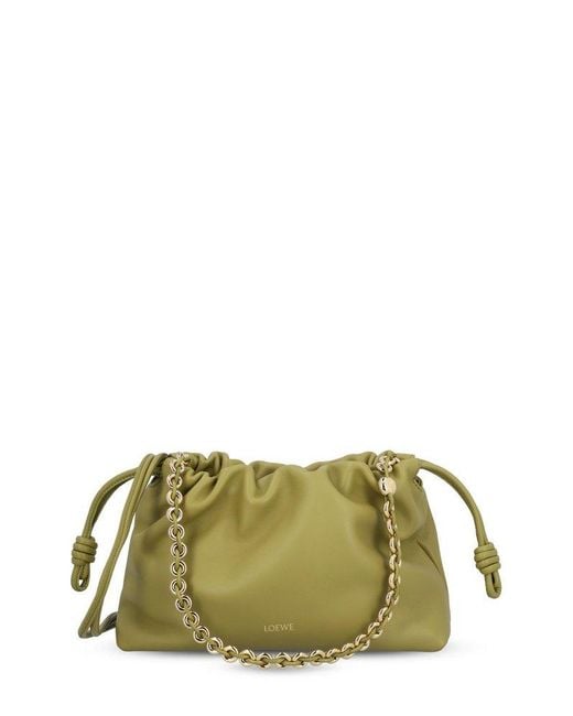 Loewe Green Flamenco Medium Drawstring Shoulder Bag