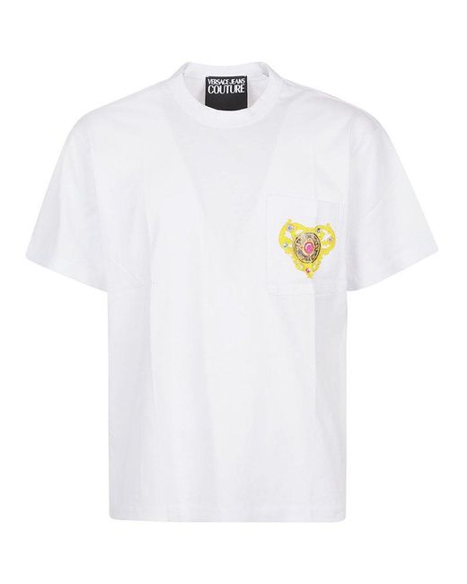 Versace White Small Heart Couture T-Shirt for men