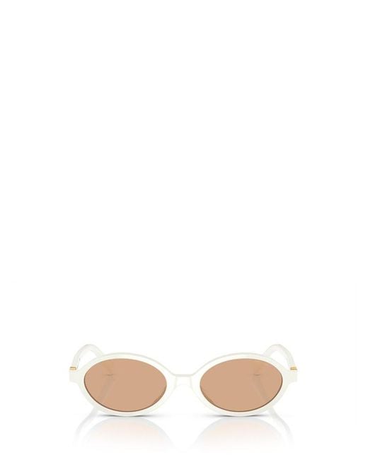 Miu Miu White Oval-frame Sunglasses