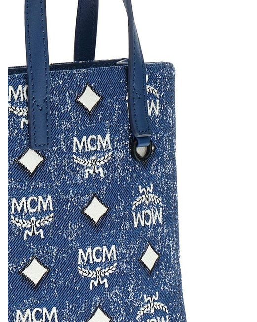 MCM Blue 'aren' Mini Handbag