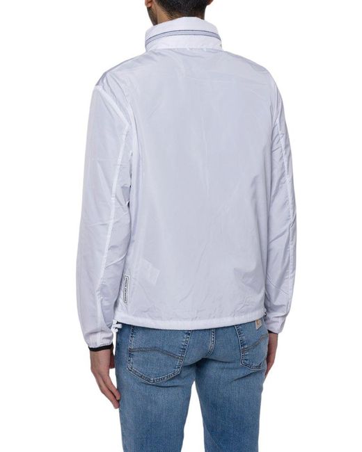 Armani White Logo Patch Zipped Jacket for men
