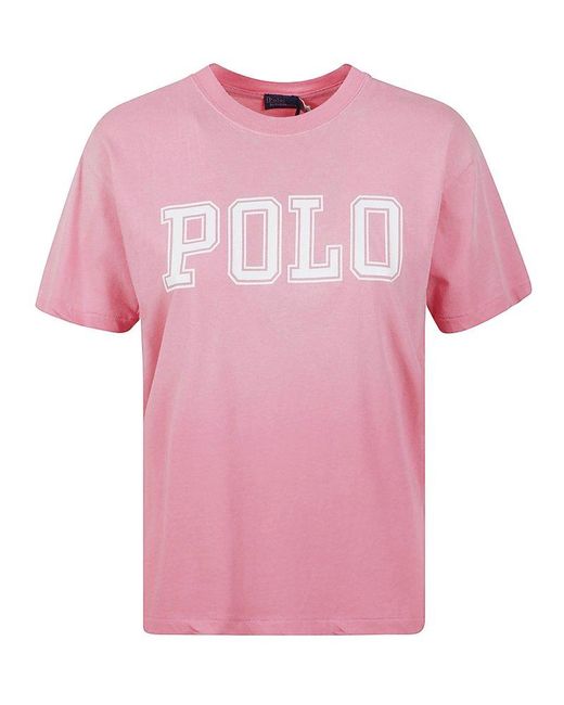 Polo Ralph Lauren Pink Logo-printed Crewneck T-shirt