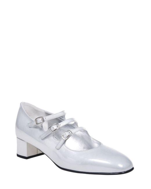 CAREL PARIS White Paris Kina Mary Janes Pumps
