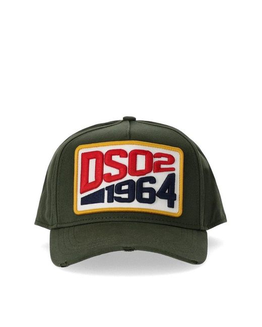 DSquared² Green Hat In Cotton With Embroidered Logo for men