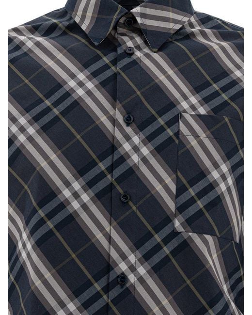 Burberry Blue Checkered Design Shirt For for men