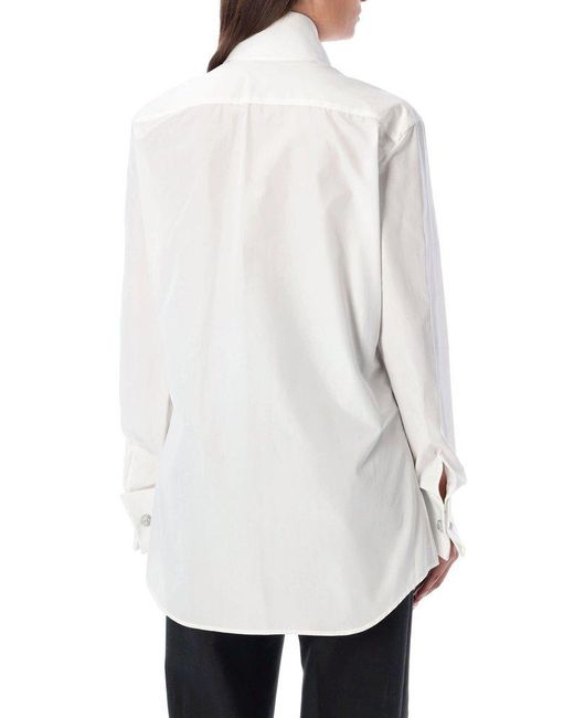 Balmain White Embellished Poplin Shirt