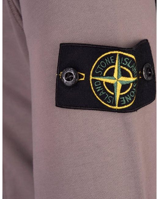 Stone Island Brown Dove Cotton Zipped Hoodie for men