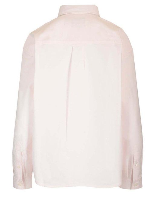 A.P.C. White Long-Sleeved Straight-Hem Shirt