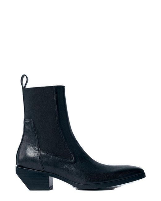Rick Owens Blue Heeled Sliver Boots for men