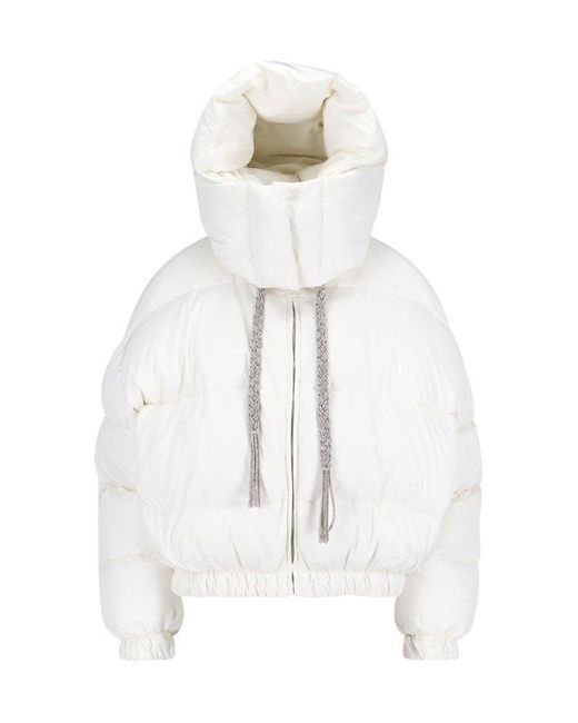 GIUSEPPE DI MORABITO White Drawstring Puffer Jacket