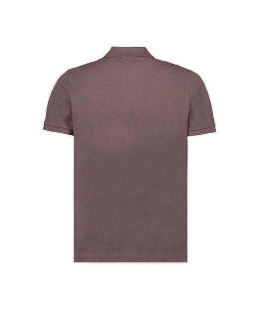Dior Purple Logo Embroidered Polo Shirt for men