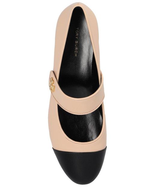 Tory Burch Natural Cap-Toe Mary Jane Heel Ballet 25Mm/ Scarpe Basse Rose