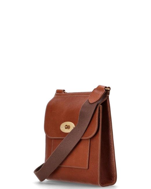Mulberry Brown Twist-lock Snall Crossbody Bag