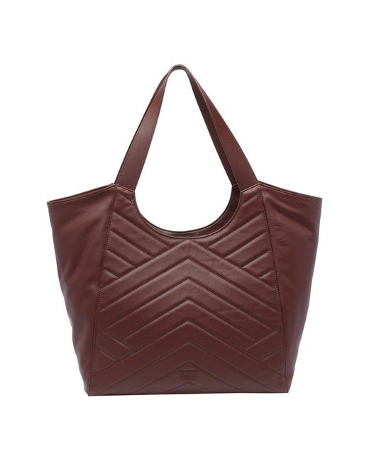 Pinko Red Leather Puzzle Tote Bag