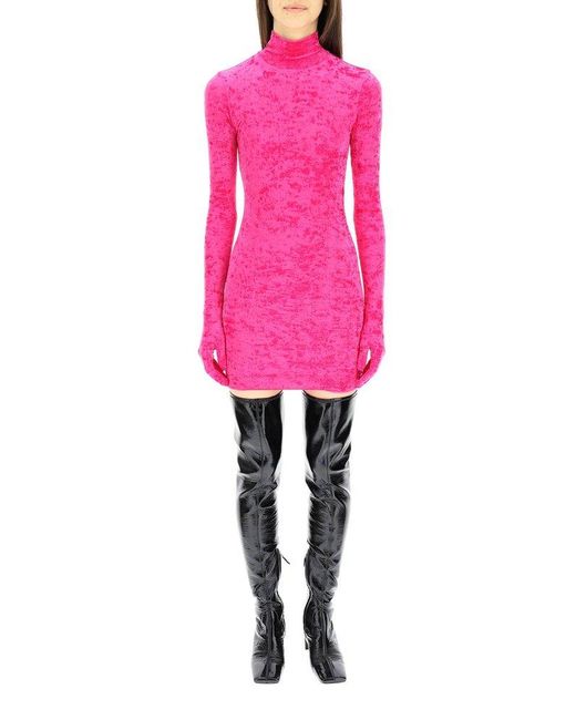 Vetements Pink Mini Dress With Gloves