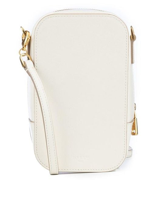 Bally White Zip-up Shoulder Bag