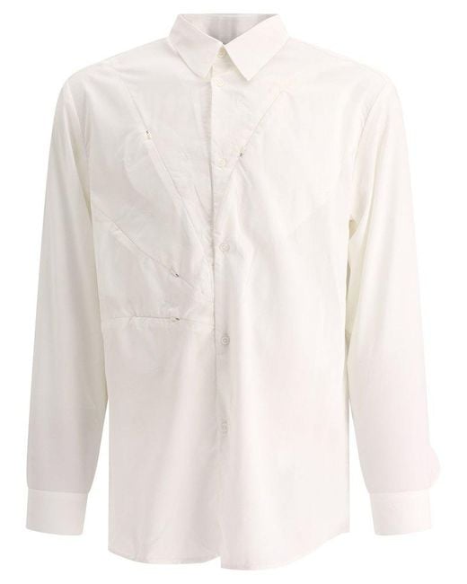 Post Archive Faction PAF White 5 1 Center Button Shirt for men