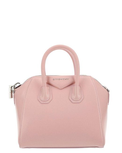 Givenchy Pink Small Antigona Heart Detailed Handbag