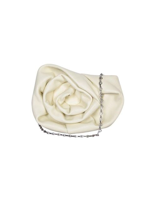Burberry White 3d Rose Chain-linked Clutch Bag