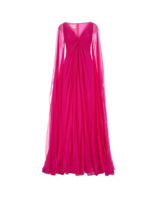 Valentino Pink Twister Long-sleeved Maxi Dress