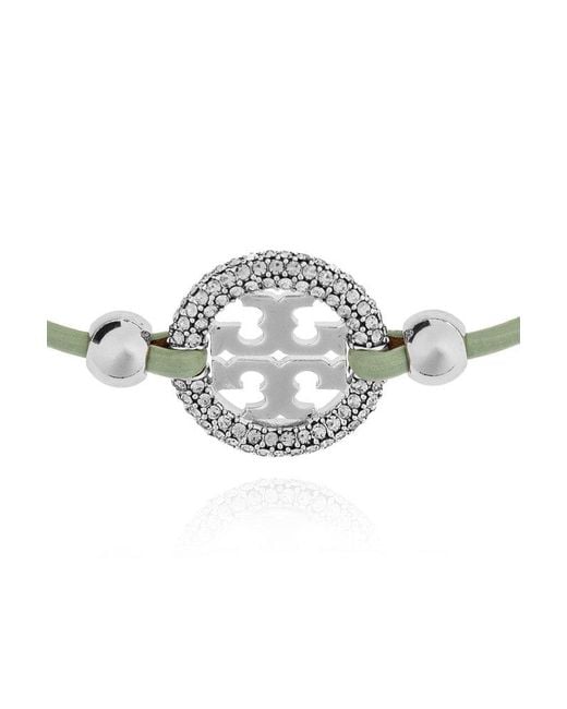 Tory Burch Green Logo-Embellished Bracelet