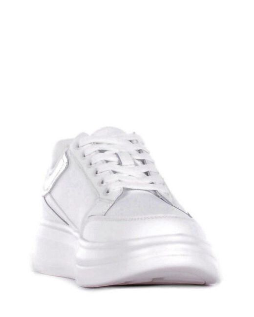 Liu Jo White Logo-Plaque Lace-Up Sneakers
