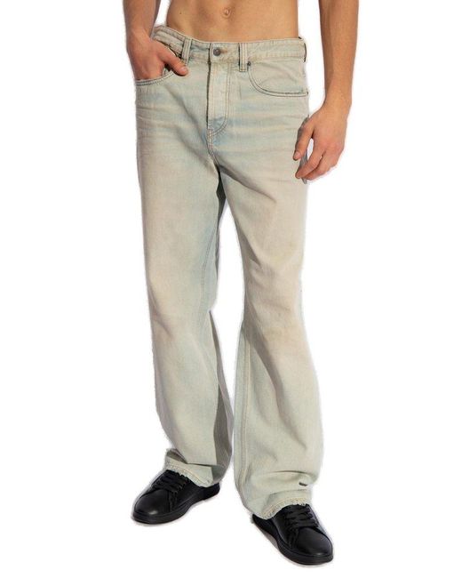 DIESEL White 2001 D-macro Straight-leg Distressed Jeans for men