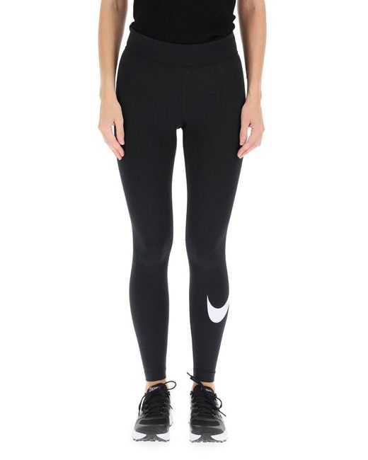 Nike Cotton Swoosh Printed Leggings in Black | Lyst Canada