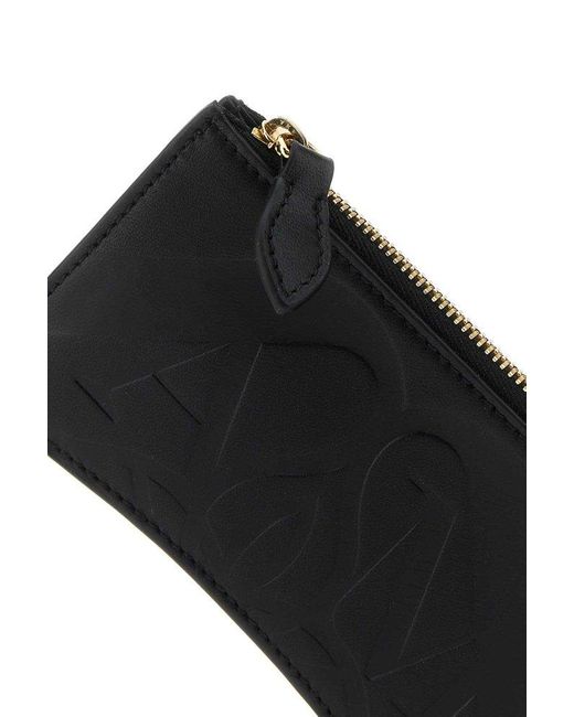 Alexander McQueen Black Leather Card Holder