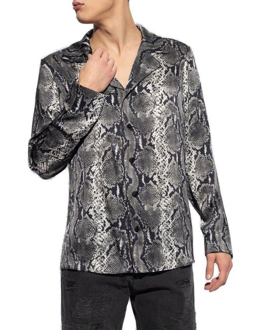 Balmain Gray Silk Shirt, for men