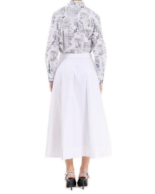 Karl Lagerfeld White Poplin Maxi Skirt