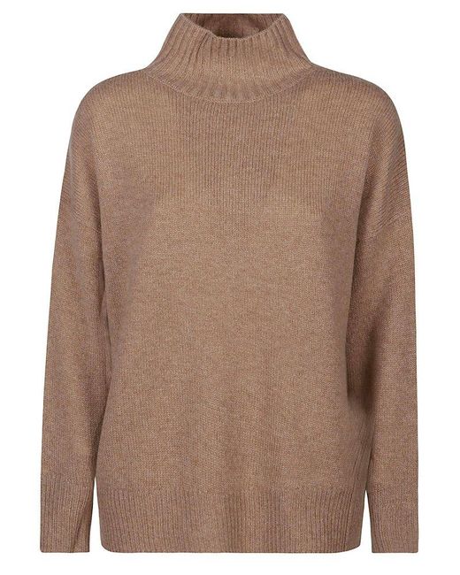 360cashmere Brown High-neck Knitted Jumper