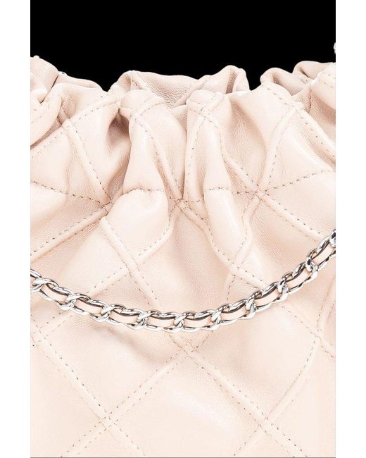 Tory Burch Black Mini Fleming Drawstring Hobo Bag