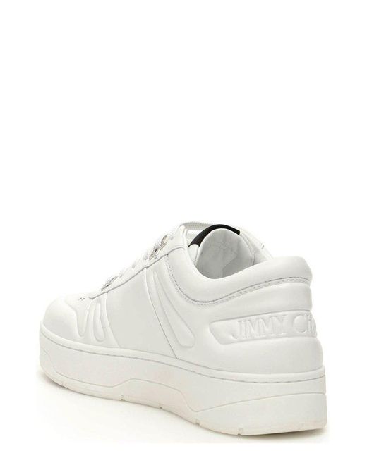 Jimmy Choo White Hawaii/f Lace Up Sneakers