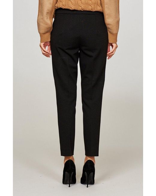 Max Mara Studio Women's Stretch Cropped Trousers - Black