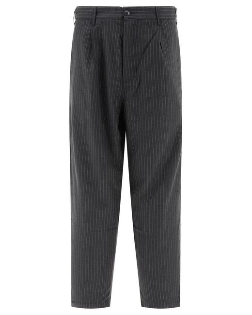 Stussy Gray Stripe Volume Pinstriped Trousers for men