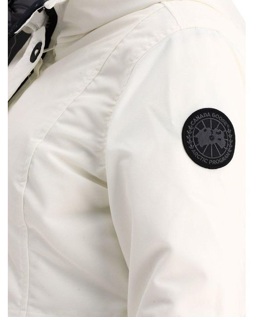 Canada Goose White Rossclair Button-up Parka