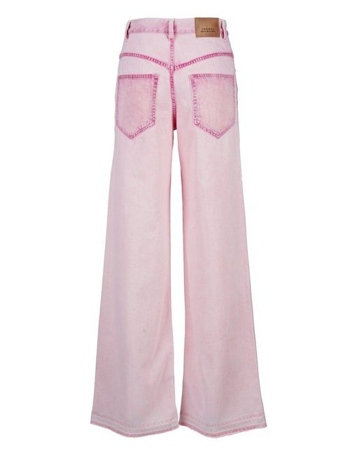 Isabel Marant Pink Noldy Logo-patch Jeans