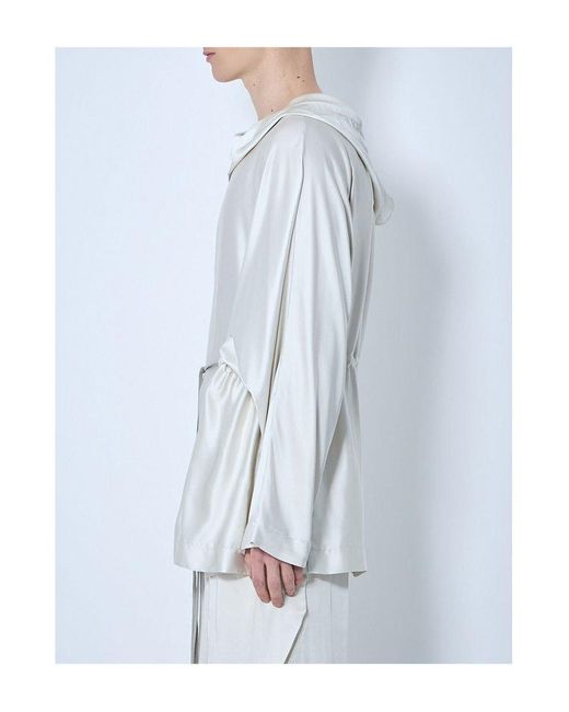 Rick Owens Blue Hollywood Runway Hooded Tunic for men