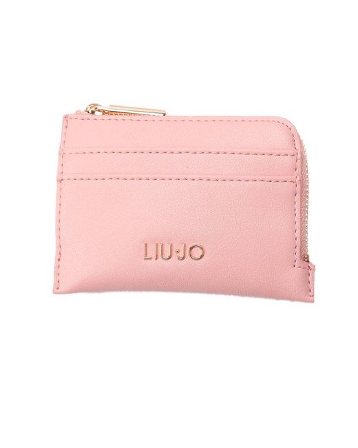 Liu Jo Pink Logo-plaque Zipped Wallet
