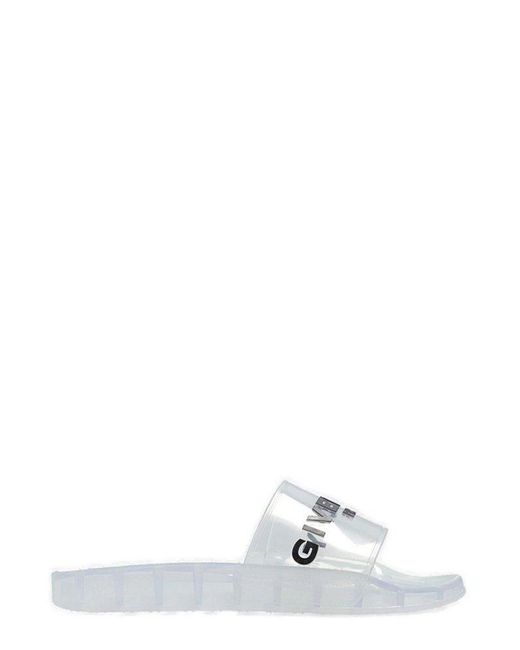Givenchy White Logo-printed Slippers for men