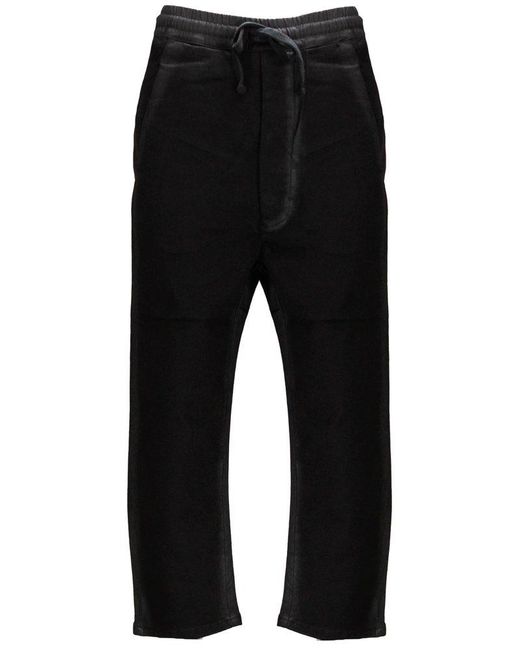 Thom Krom Black Cropped Crotch Drawstring Jeans for men