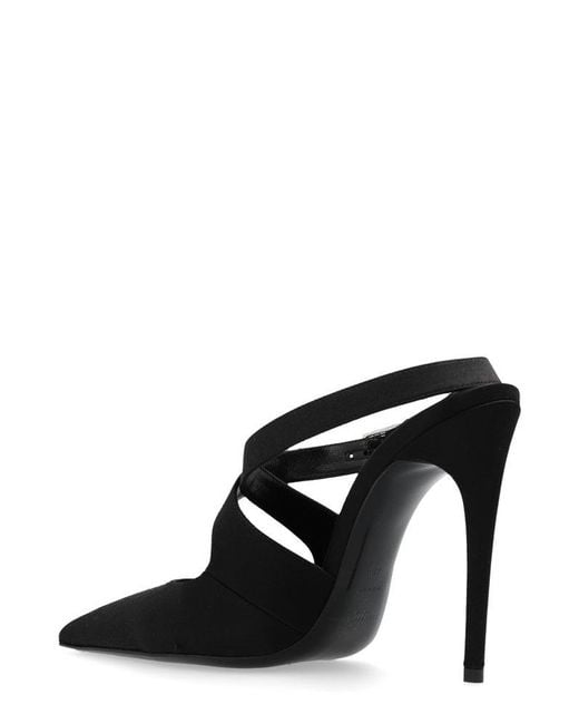 Saint Laurent Black Spontini 110 Satin Slingback Pumps