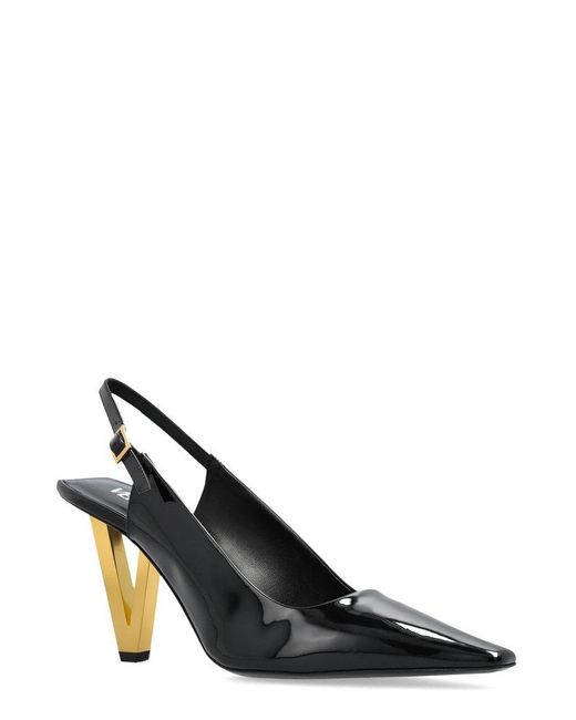 Versace Black V2025 Slingback Pumps